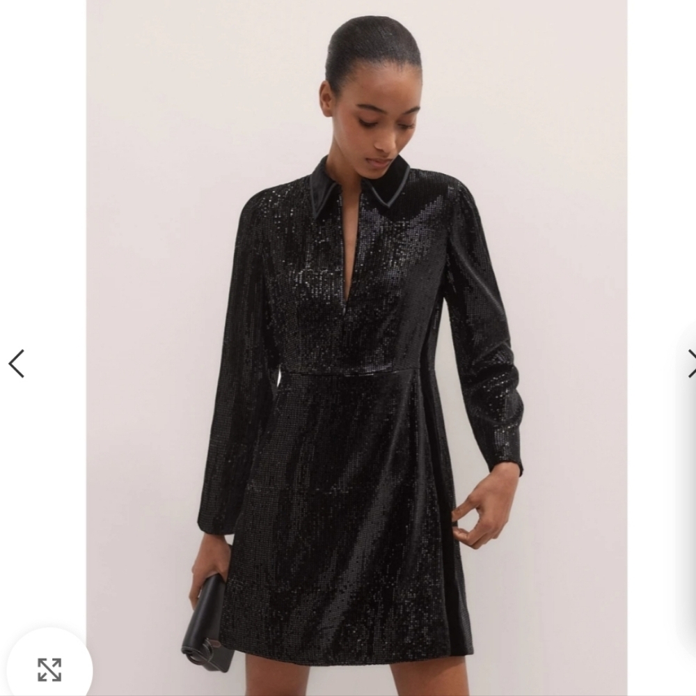 ME + EM NWTs Silk Blend Sequin Mini Dress